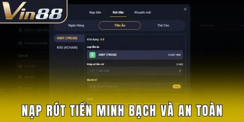 Giao dịch nạp rút tiền đảm bảo minh bạch và an toàn